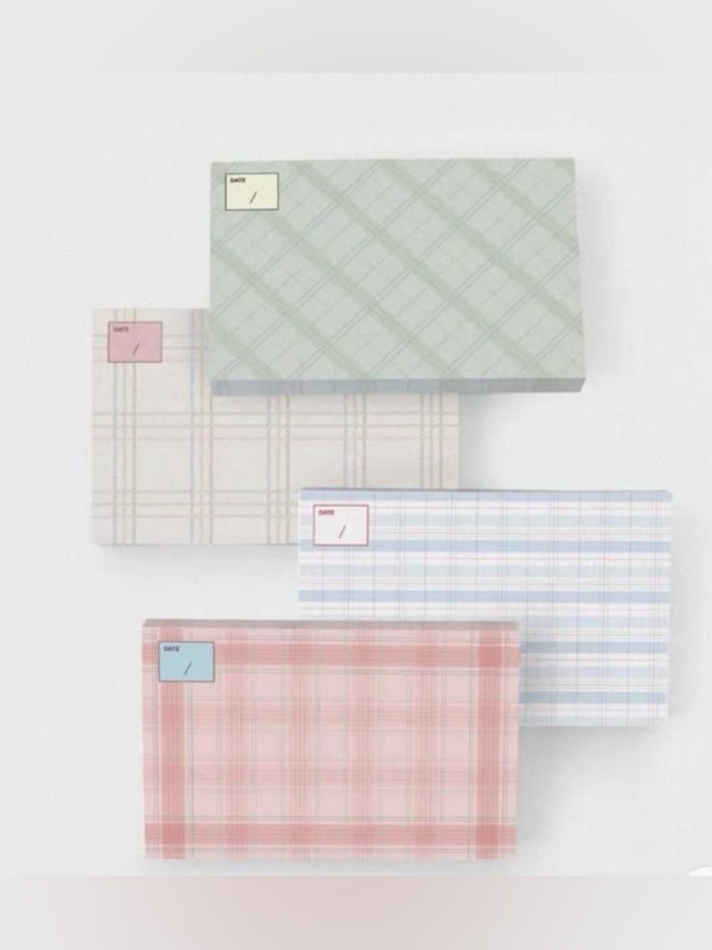 OAB Beige Plaid Mimi Memo Pad
